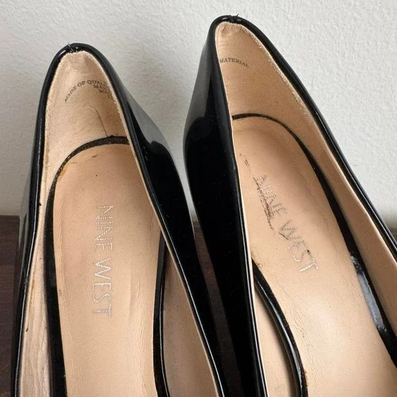 Black patent leather peeptoe heel size 6 Nine West - Picture 6 of 6